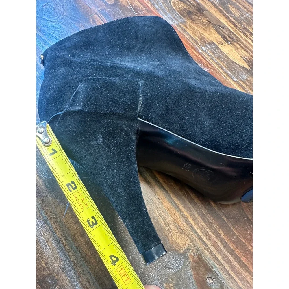 MICHAEL By Michael Kors Womens Black Suede V-Cut Stiletto Ankle Boots Size 10M